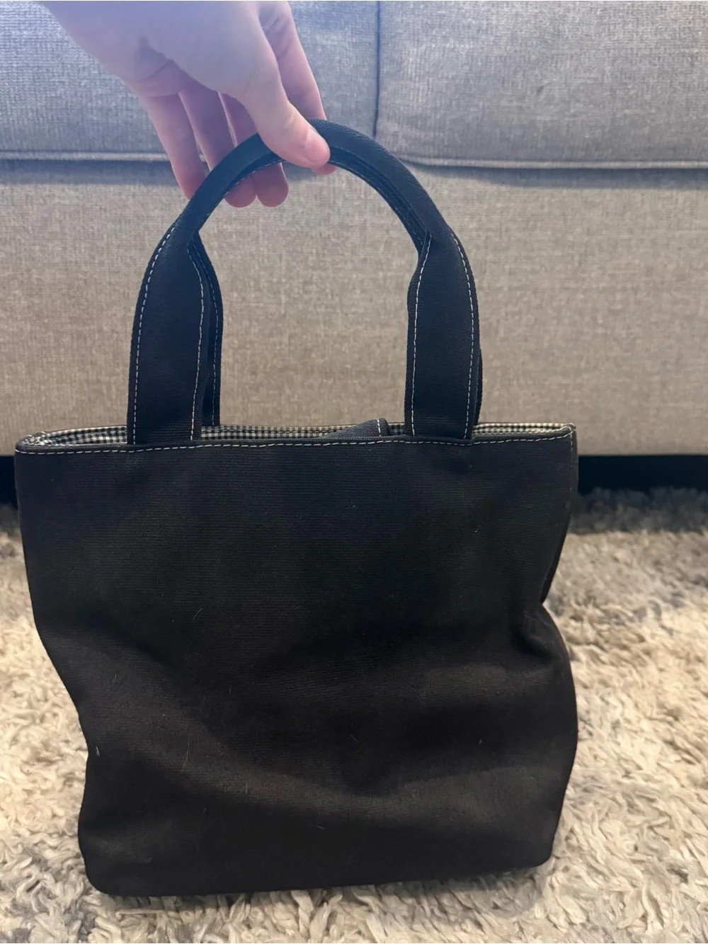 Kate Spade Black Canvas Mini Tote Bag
